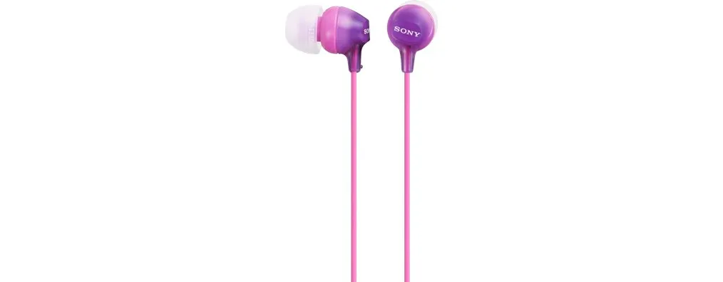 Sony MDREX15LP Violet In-Ear Earbud Headphones with Powerful Bass and Comfortable Fit