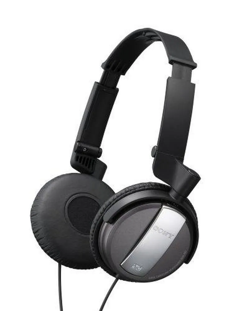 Sony MDRNC7/BLK Noise Canceling On-Ear Headphones - Black, Active Noise Cancellation, Foldable Design