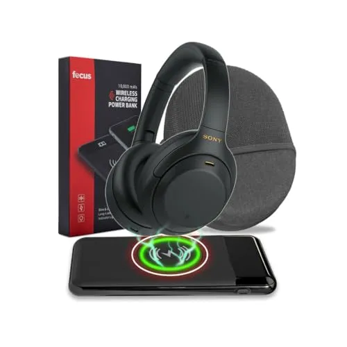 Sony WH-1000XM4 Wireless Noise Canceling Headphones Bundle with 10000mAh Quick Charge Battery Bank