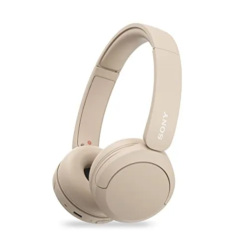 Sony WH-CH520 Wireless Bluetooth On-Ear Headphones - Beige, 50 Hours Battery, Quick Charge