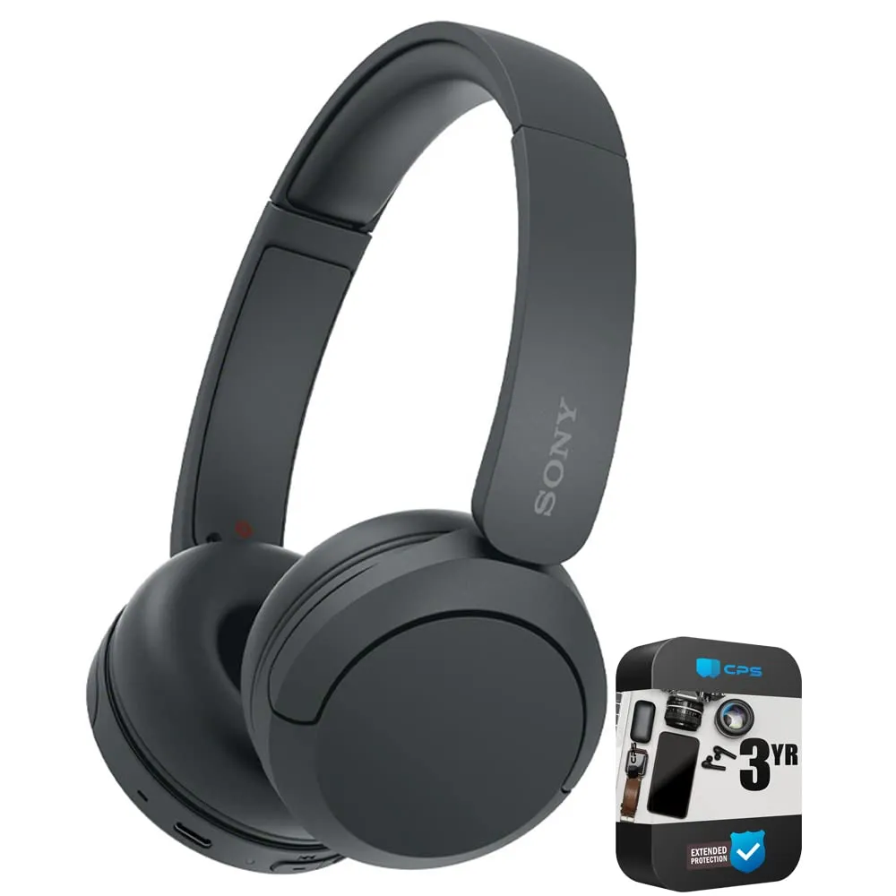 Sony WH-CH520/B Wireless Headphones Black with 3 YR CPS Protection, 50-Hour Battery Life