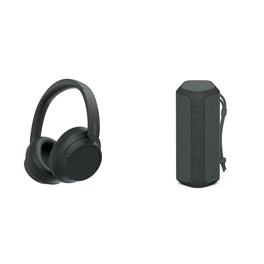 Sony WH-CH720N Noise Canceling Headphones & SRS-XE200 Portable Bluetooth Speaker, Black