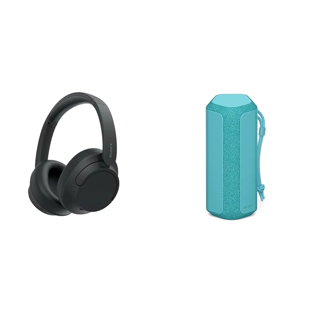 Sony WH-CH720N Noise Canceling Headphones & SRS-XE200 Portable Bluetooth Speaker, Black & Blue