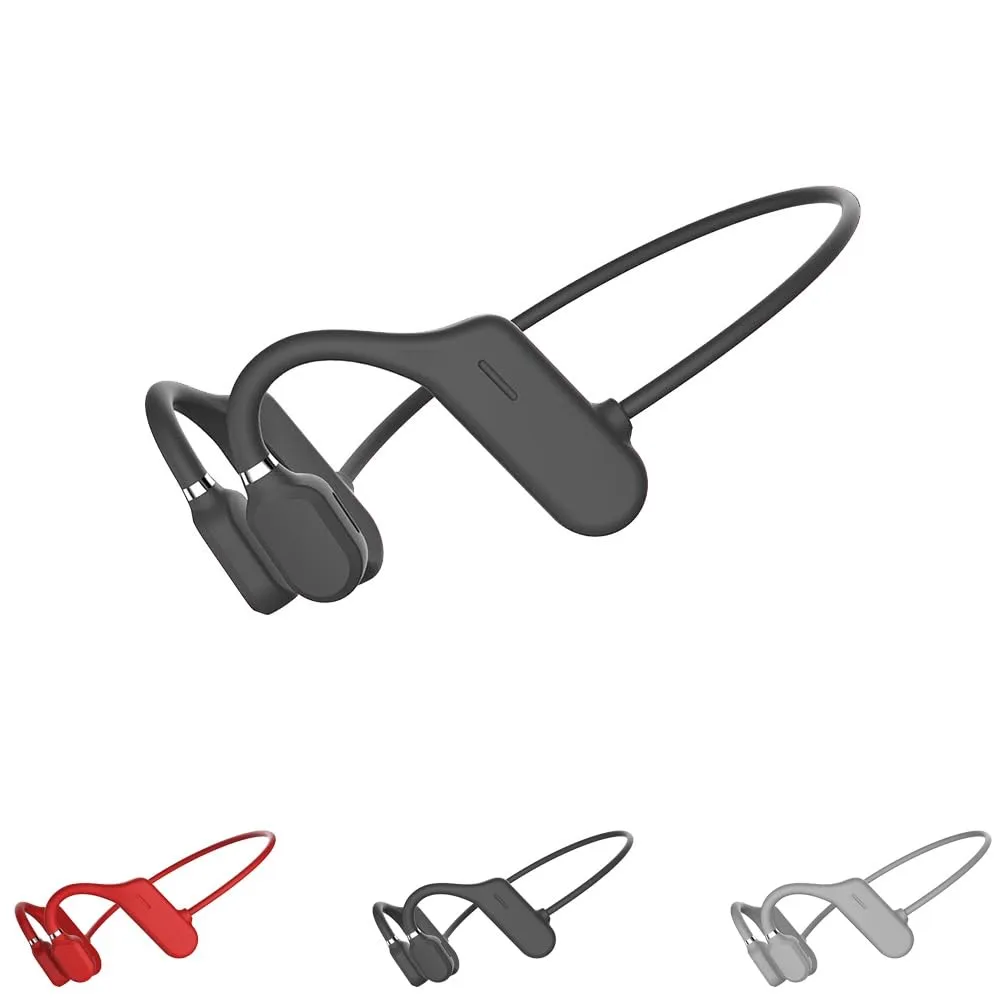 Sound Revv Black Bone Conduction Headphones, Wireless Ear Clip, IPX6 Water-Resistant, Bluetooth 5.0