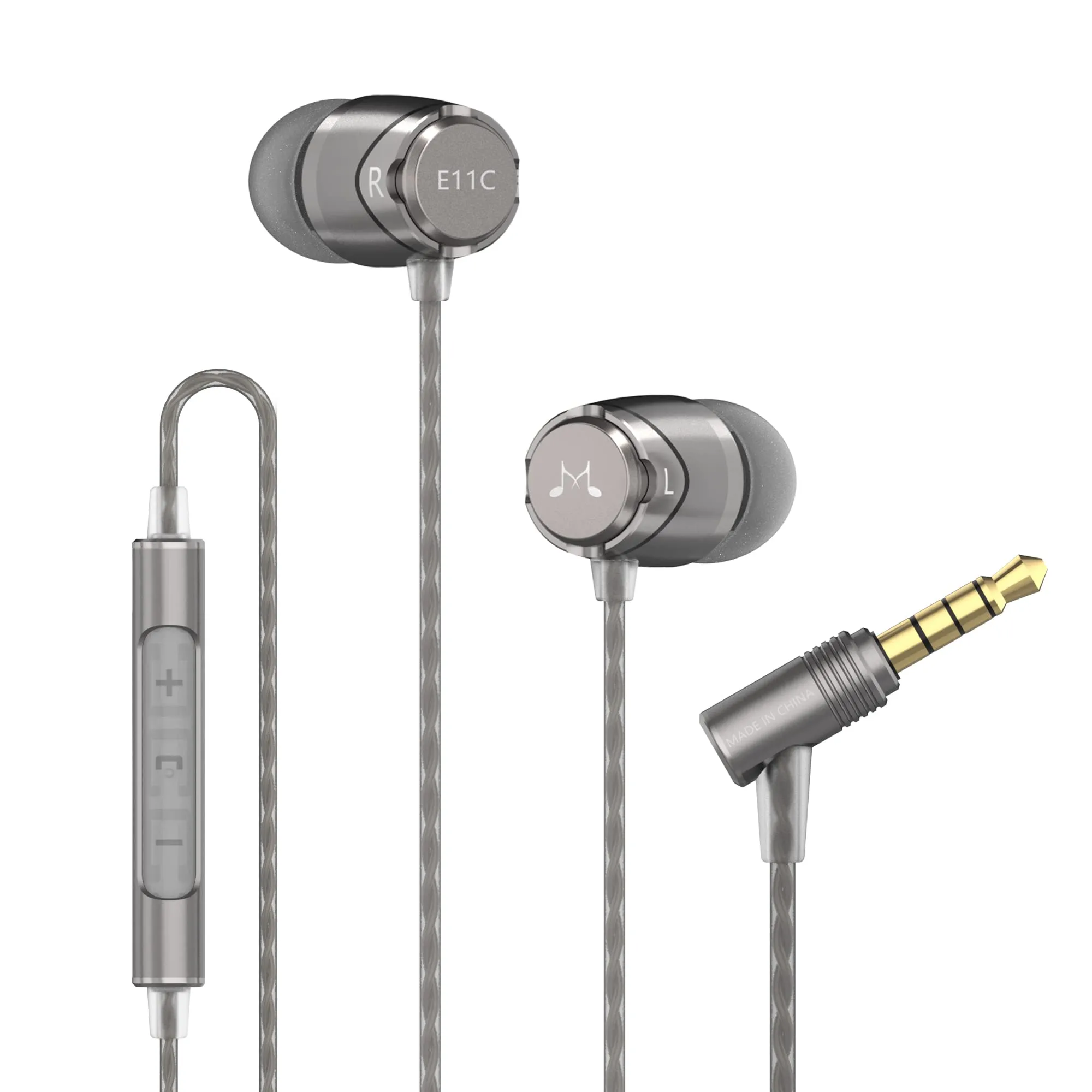 SoundMAGIC E11C Wired Earbuds HiFi Stereo Noise Isolating Earphones with Microphone, Gunmetal