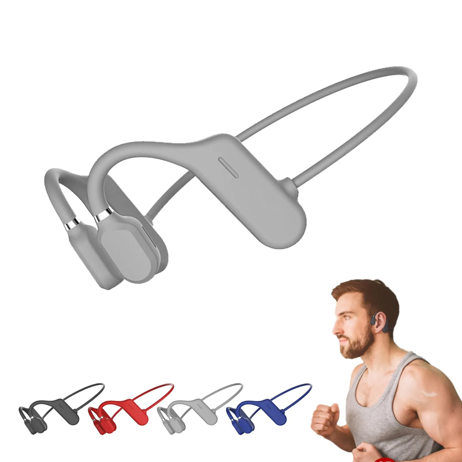 Soundrevv Bone Conduction Headphones - Wireless Bluetooth, Comfortable, Fast Charging, Sweat Resistant