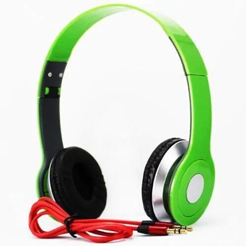 SoundStrike Foldable Headphones - Adjustable DJ Headset with Noise Reduction - Grass Green