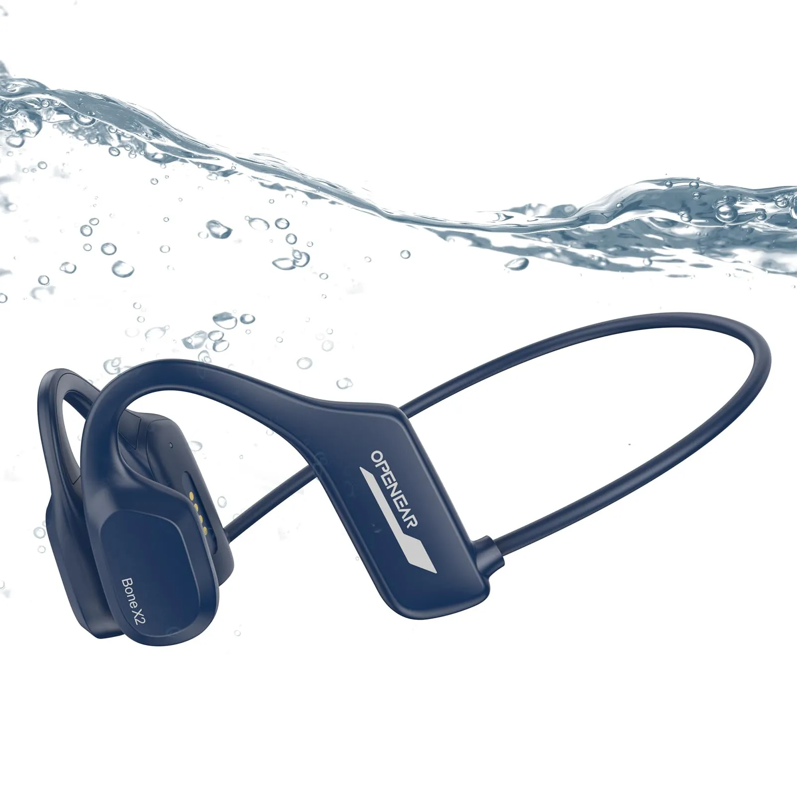 Swimming Headphones Bone Conduction IP68 Waterproof Wireless Open Ear Bluetooth 5.3 by SAMVEK