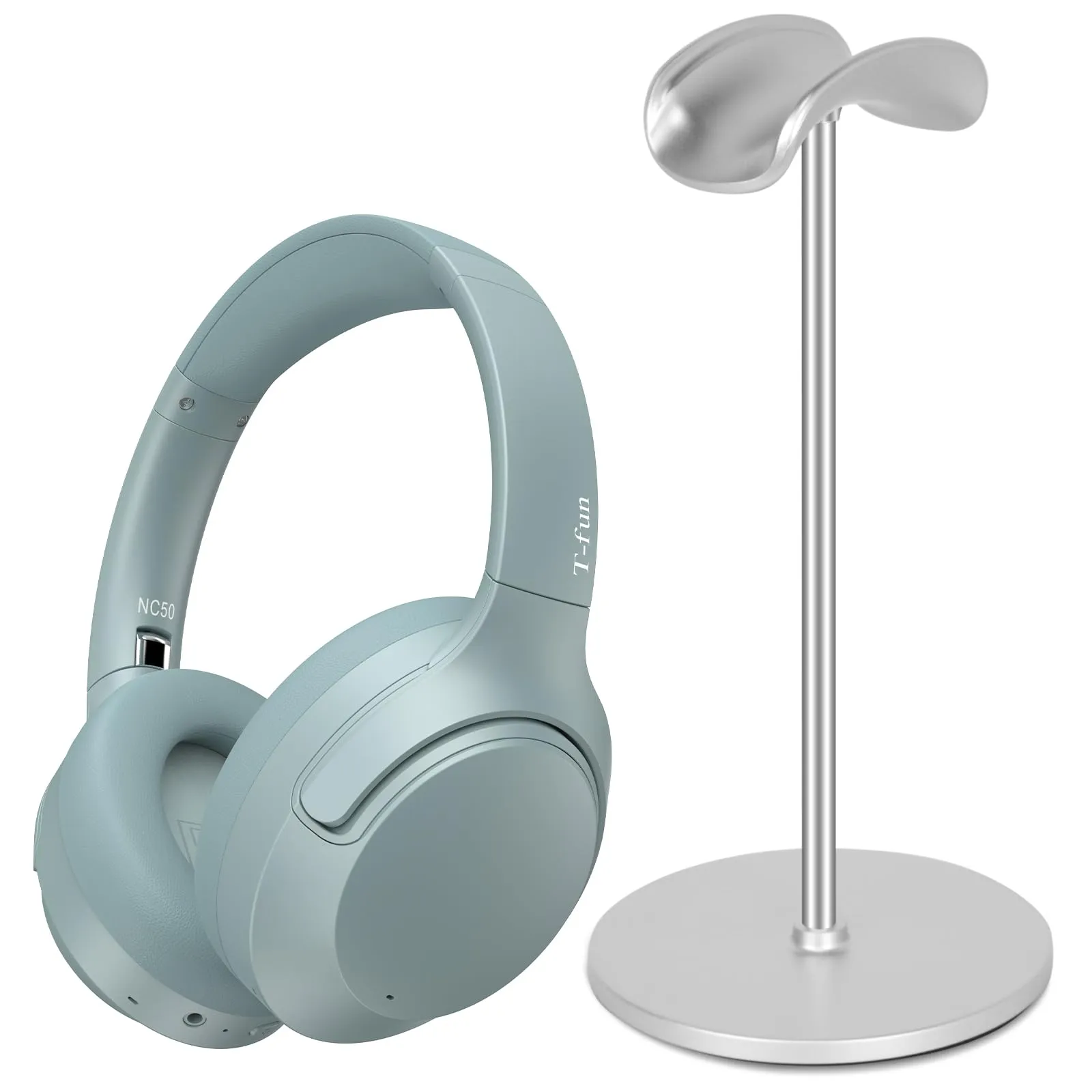 T-fun NC50 Wireless Bluetooth 5.3 Active Noise Cancelling Headphones, 65H Playtime, Custom EQ