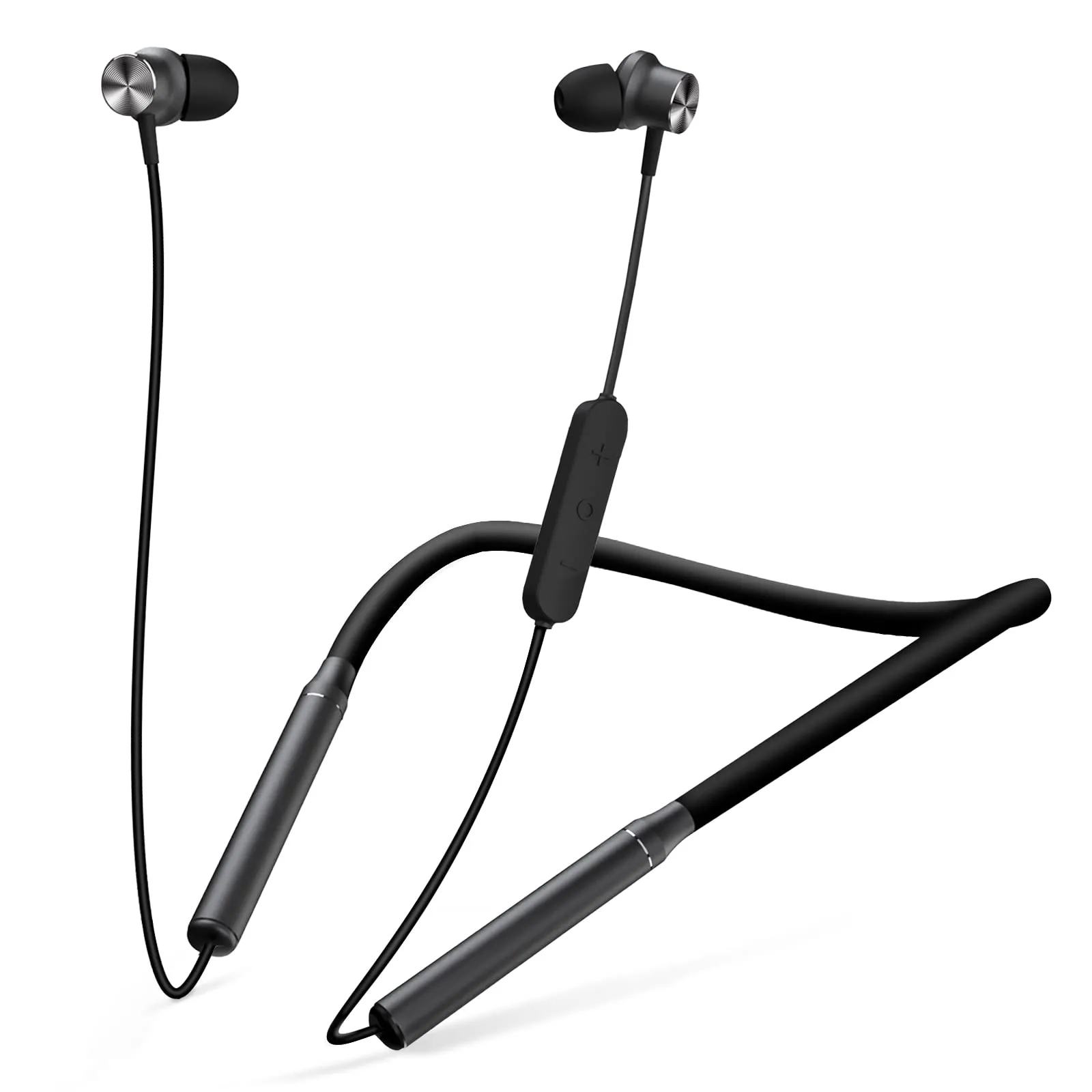 TANGMAI Neckband Bluetooth 5.0 Headphones - Wireless Earbuds, 24H Playtime, Deep Bass, Black