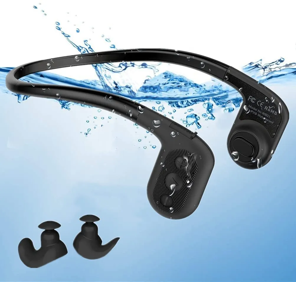 Tayogo 8GB Waterproof Swimming Headphones, Bone Conduction MP3 Player, Open-Ear Design