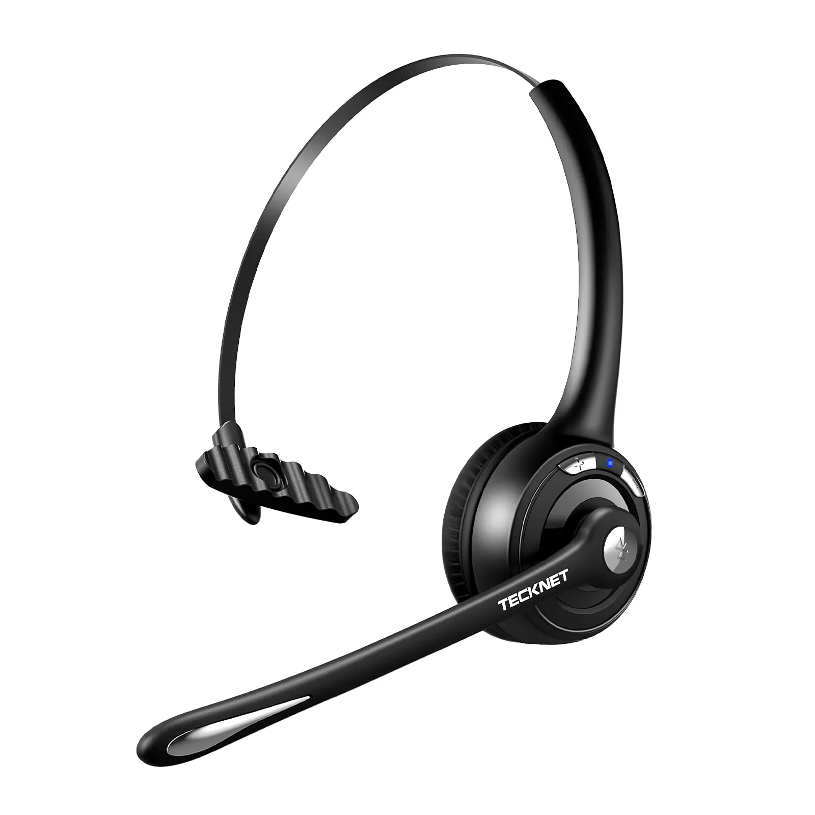 TECKNET Bluetooth Headset with 330° Rotatable Mic, Dual Device Connection, Ultra-Light Comfort