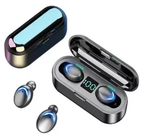 Touch Control Wireless Bluetooth Earphones, Mini F9 5.0 TWS, IPX5 Waterproof, Black