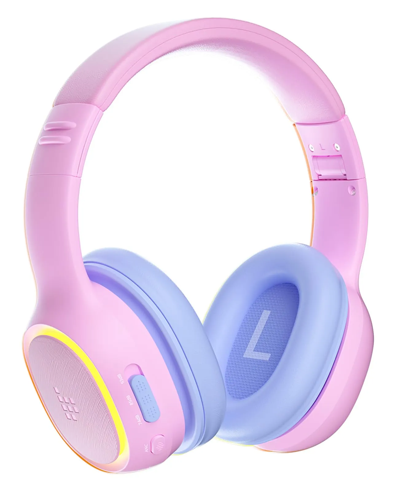 Tronsmart KH03 Kids Noise Cancelling Bluetooth Headphones, Pink, Safe Volume Control, 70H Playtime