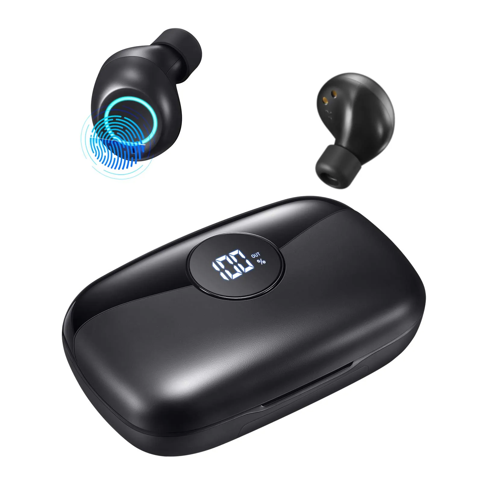 True Wireless Earbuds Bluetooth 5.1, IPX6 Waterproof, CVC8.0 Noise Reduction, HiFi Deep Bass