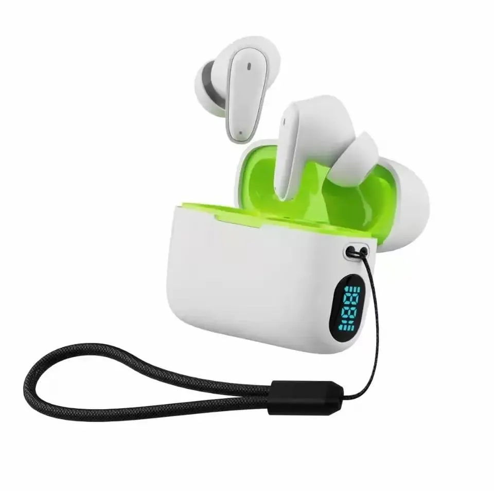 True Wireless Stereo Earbuds with Digital Display & Noise Reduction - White Plantronics