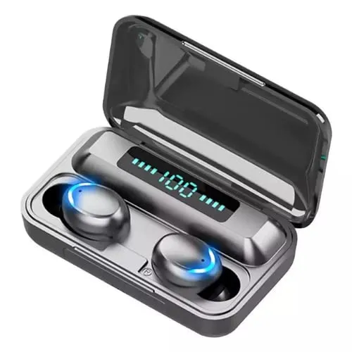 TWS Bluetooth Earbuds with Immersive Bass, Noise Cancellation, Waterproof Charging Case (Black)