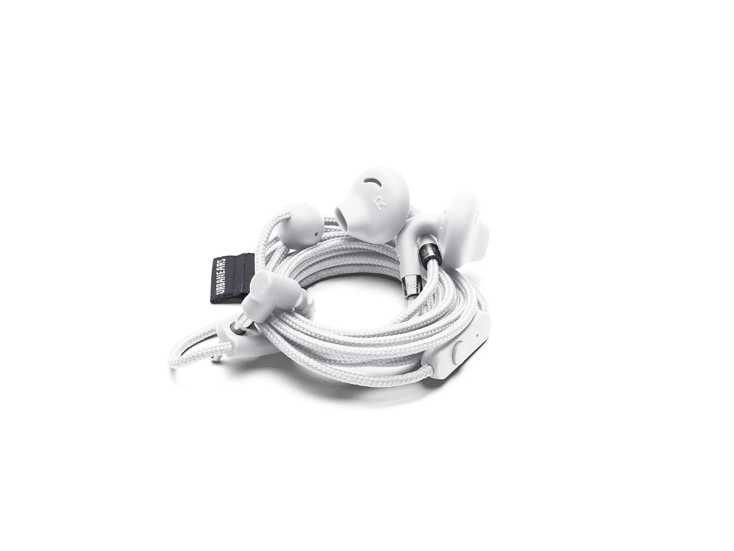 Urbanears Sumpan True White In-Ear Headphones with Neck Hook, Cable Loop, Mic & Remote