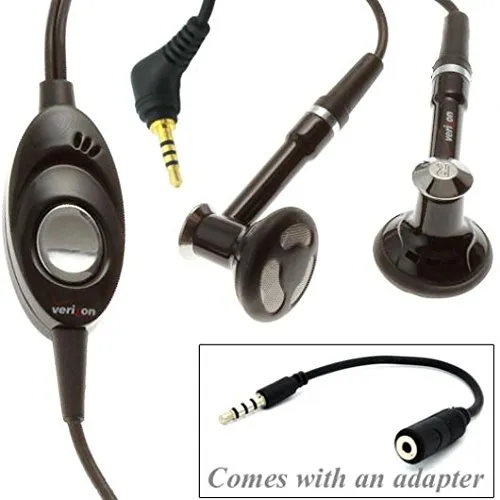 Verizon Wired Headset Dual Earbuds with Mic & Adapter for iPod Nano/Touch [Black]