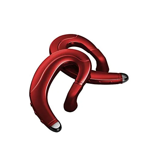 Wireless Bluetooth Bone Conduction Headphones - Open-Ear Headset W/Mic, Noise Cancellation, Red