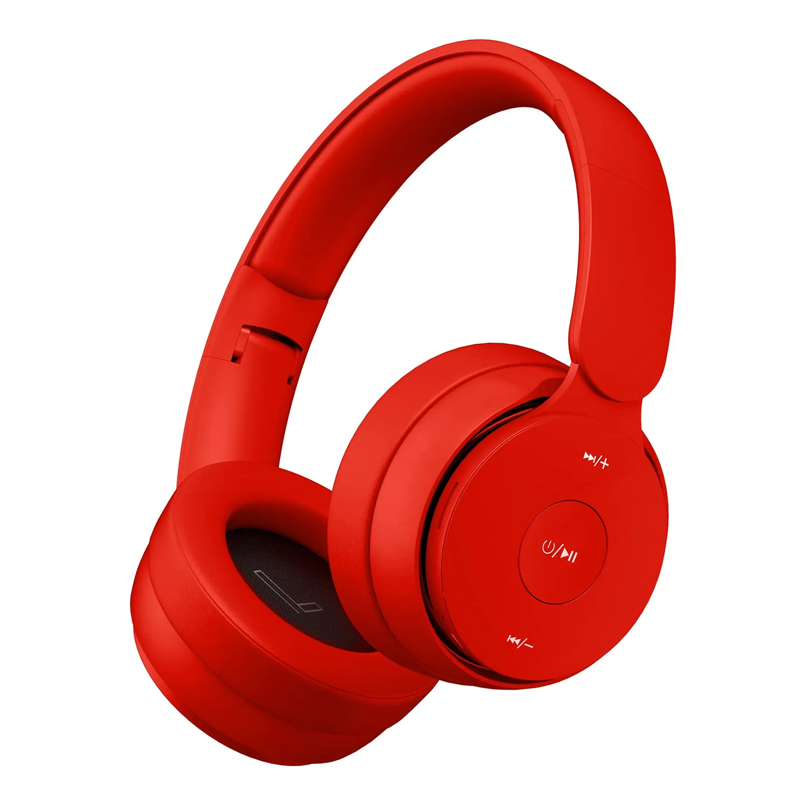 Wireless Bluetooth Headphones Over Ear, Red, Hi-Fi Stereo, 25 Hours Playtime, Foldable Design