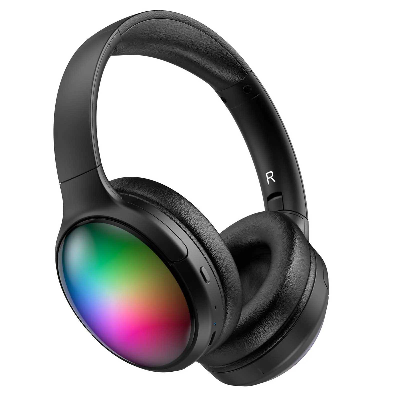 Wireless Bluetooth Headphones with ANC Microphone, RGB Lights, 45H Battery Life, Foldable Design