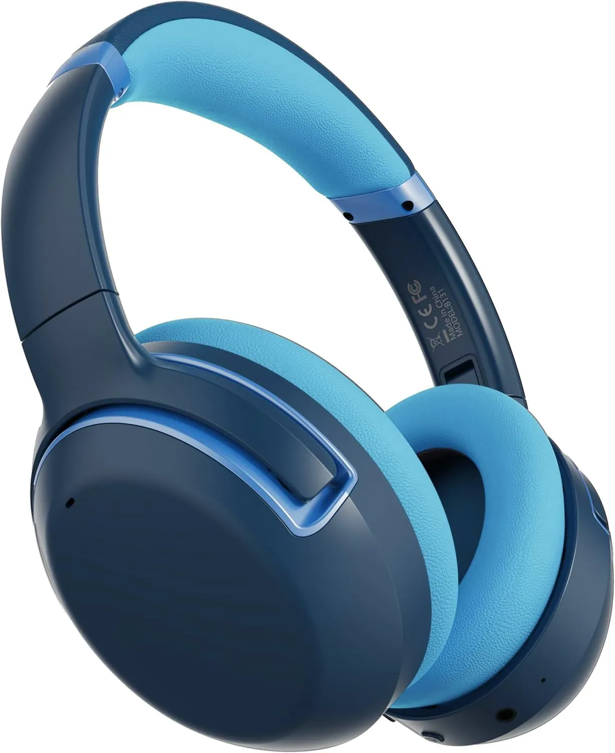 Wireless Bluetooth Over Ear Headphones, ANC, 80 Hour Battery, Foldable, Metallic Blue