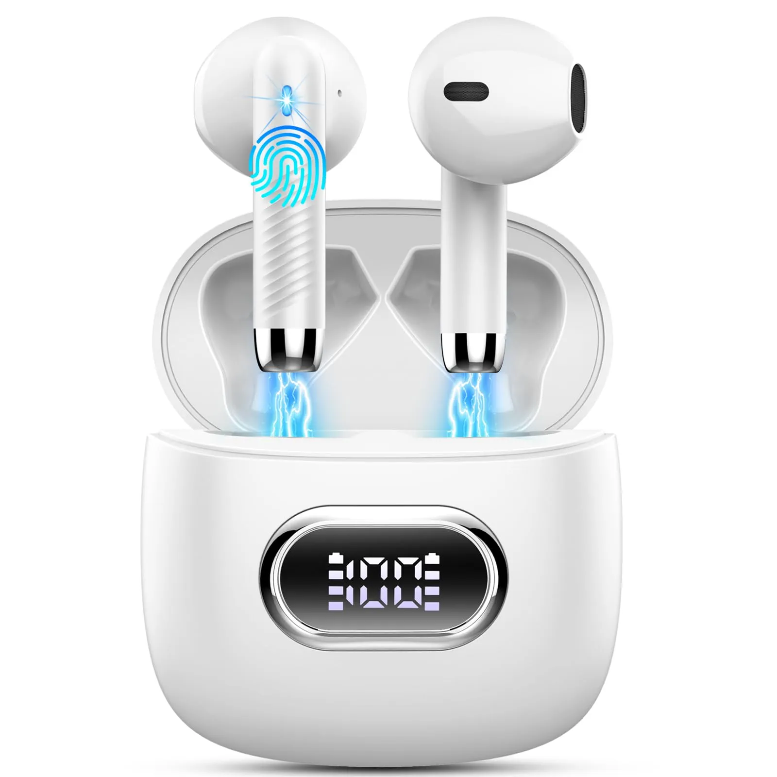 Wireless Earbud Bluetooth Headphones 5.3 Stereo Bass 42H Playtime Noise Cancelling IP7 Waterproof