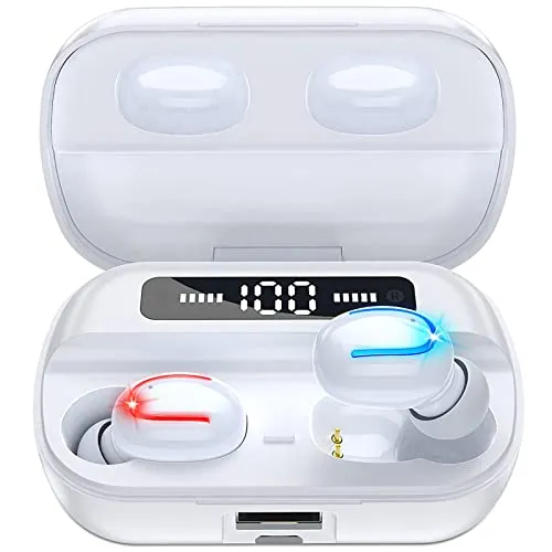 Wireless Earbuds Bluetooth 5.2 with 150H Playtime, Noise Cancelling, IPX7 Waterproof, White