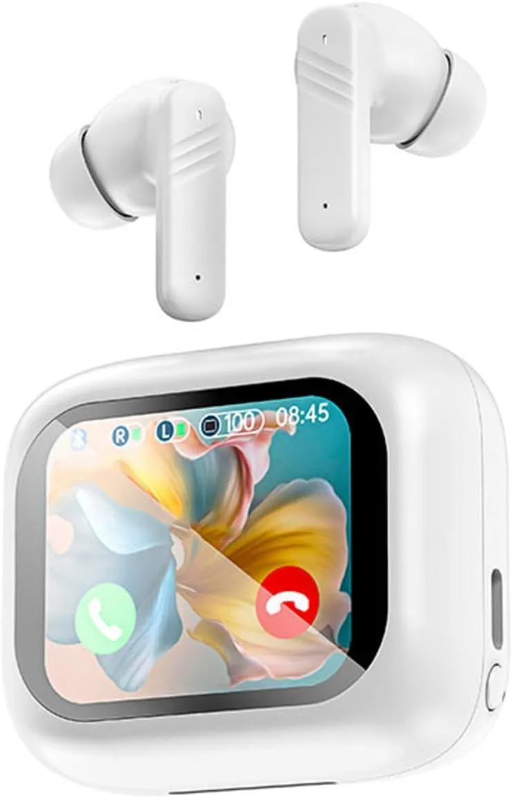 Wireless Earbuds Bluetooth 5.4 with ANC, Smart Touch Screen, Compatible with iPhone & Android