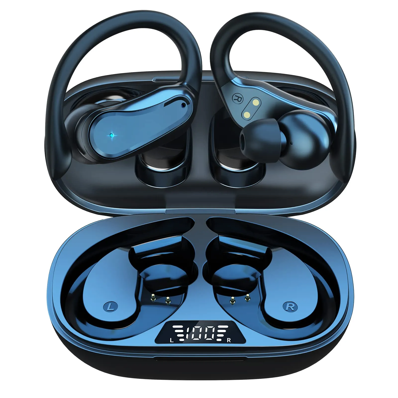 Wireless Earbuds Bluetooth Headphones 48Hrs Playtime IPX7 Waterproof 5.1 HiFi Earbuds Black