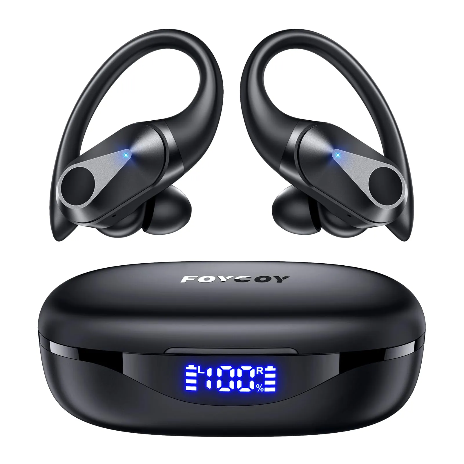 Wireless Earbuds Bluetooth Headphones IPX7 Waterproof 90Hrs Playtime Over-Ear Earhooks FOYCOY