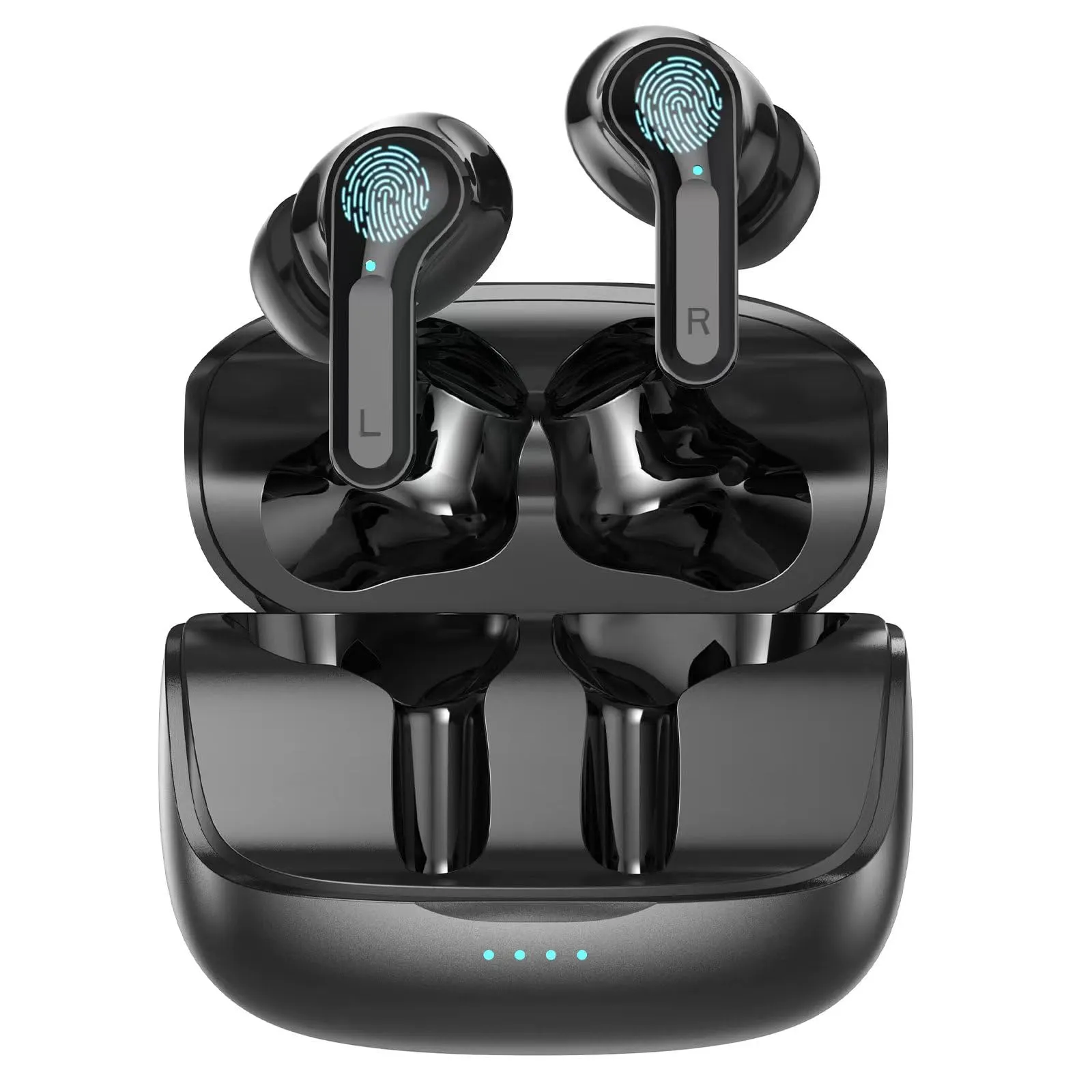 Wireless Earbuds V5.3 Bluetooth Headphones, 60H Playtime, IPX7 Waterproof, Noise Cancelling, Black