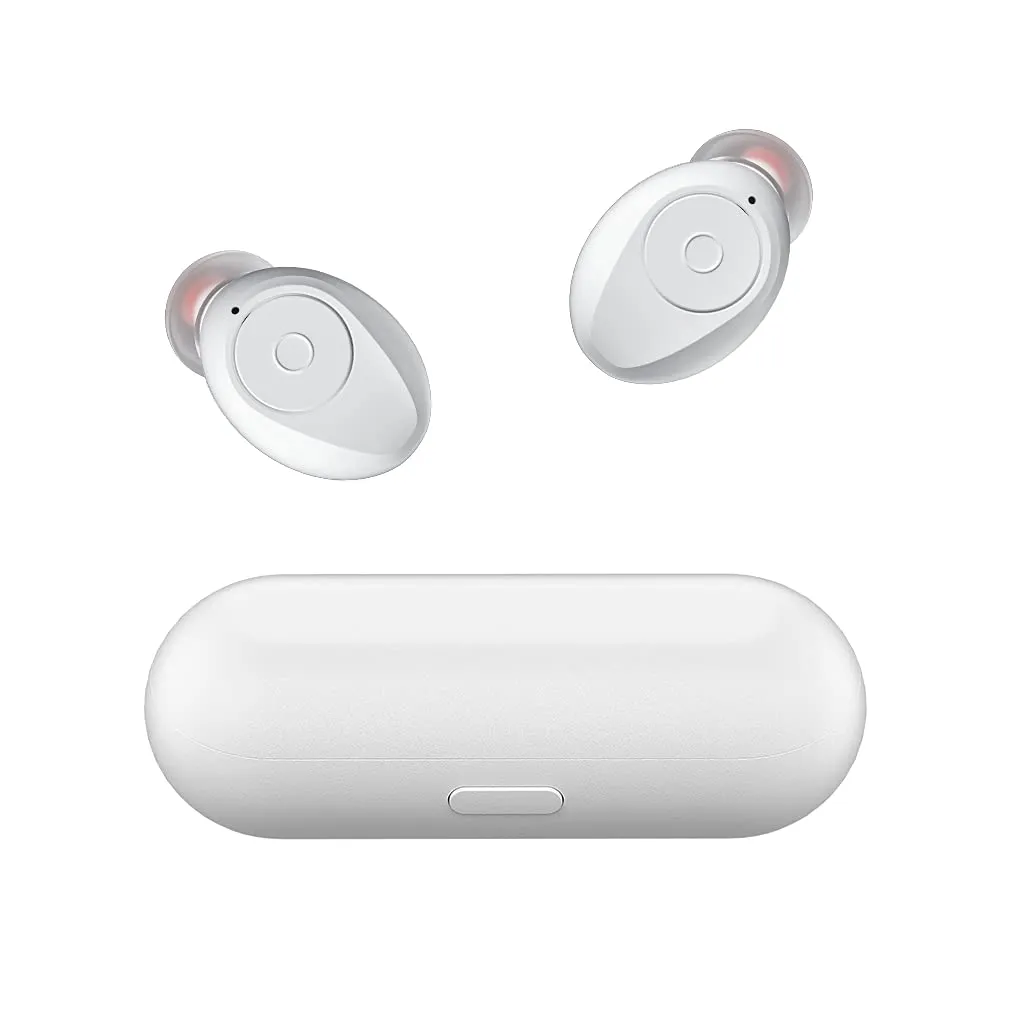 Wireless Earbuds with Bluetooth 5.0, HiFi Sound, IPX6 Waterproof, 40H Playtime, White Red