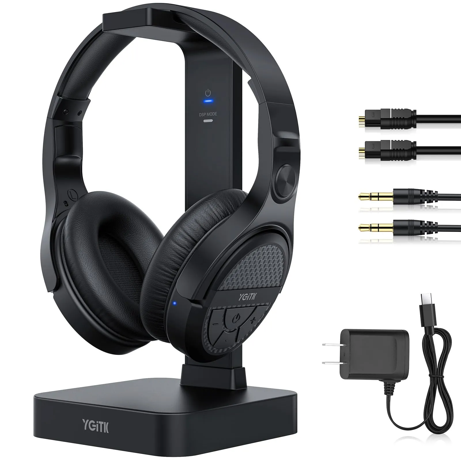 Wireless Headphones for TV Watching with 2.4GHz RF Transmitter, Rechargeable & Long Range