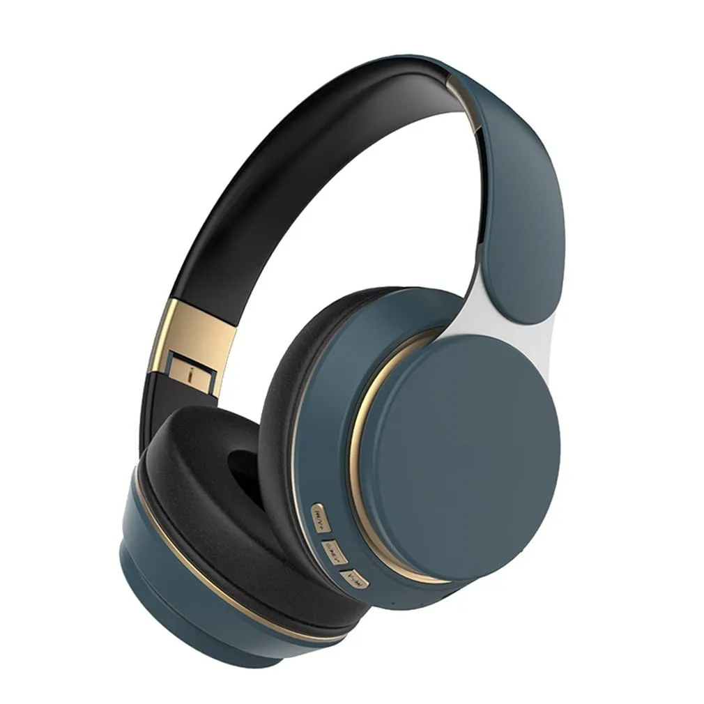 Wireless On-Ear Headphones Bluetooth 5.0, Active Noise Cancelling, 20-Hour Playtime, Foldable Blue