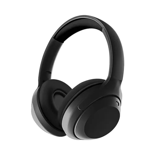 Wireless Over-Ear Bluetooth Headphones with Noise Cancelling, Comfortable Ear Cups, Black