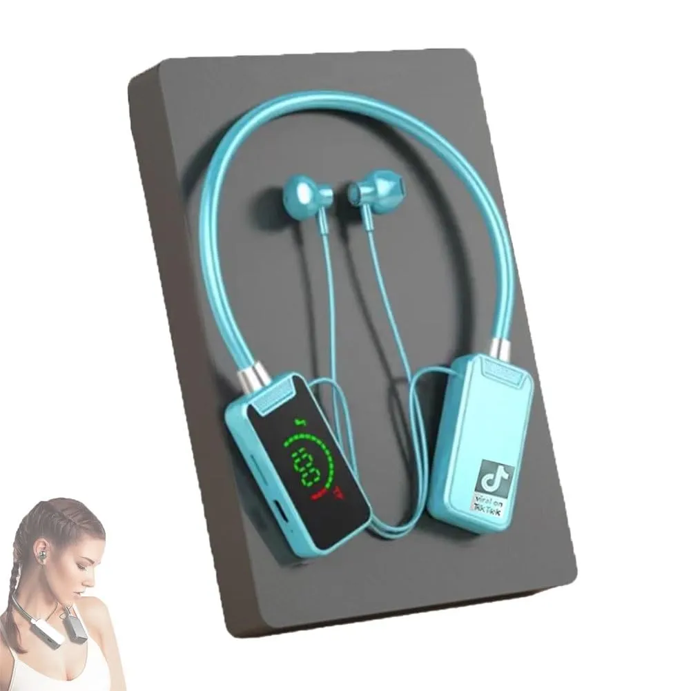 Wireless Sound Card Live Broadcasting Earphones, Blue Bluetooth Headset with Audio Editing Features