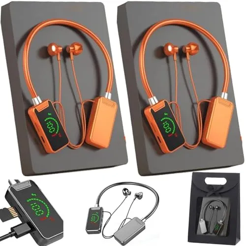 Wireless Sound Card Live Streaming Earphones, Waterproof Bluetooth Headphones, 2 PCS Orange