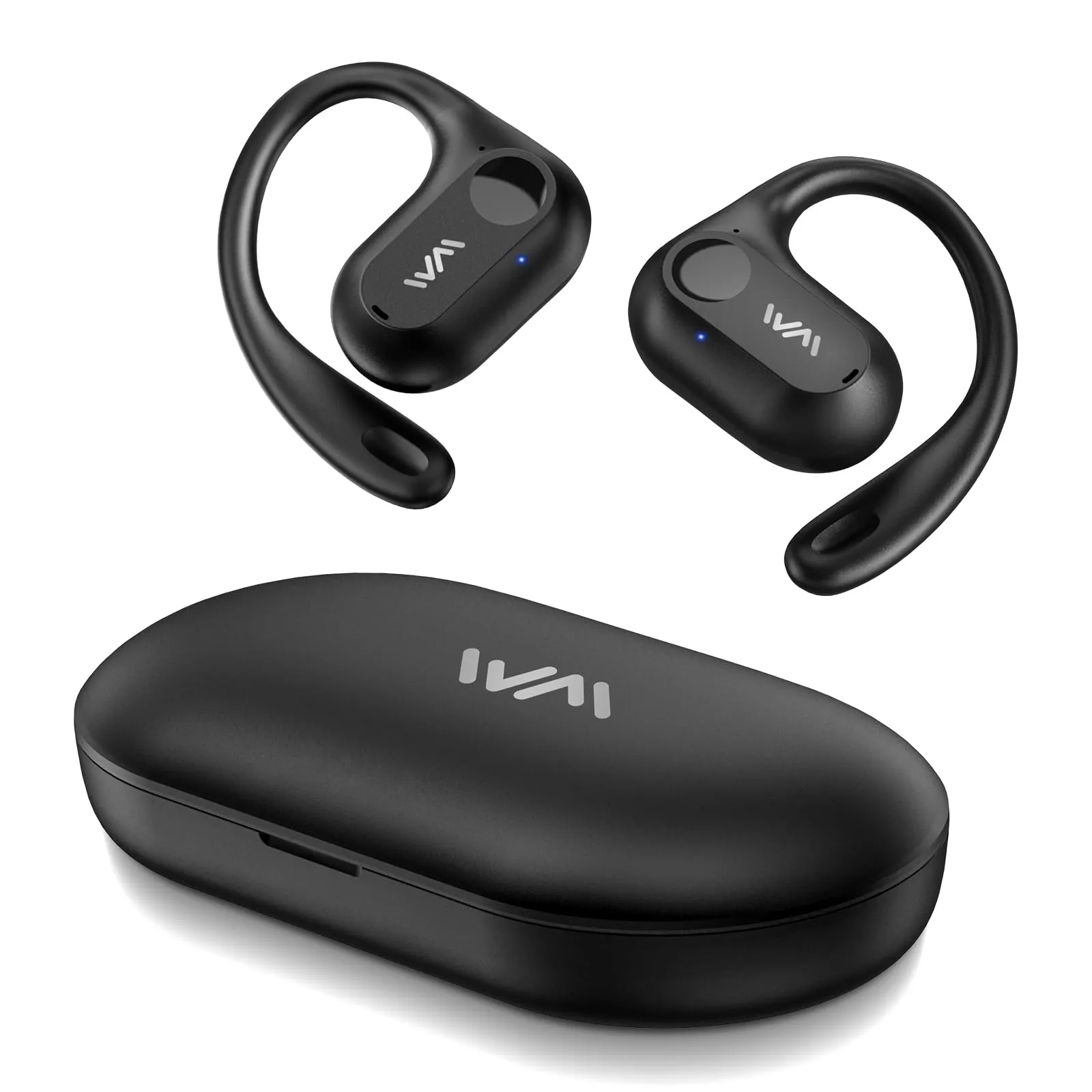 WOINNMM Open Ear Headphones - Bluetooth 5.3, 30H Playback, Immersive Sound, Lightweight, Black