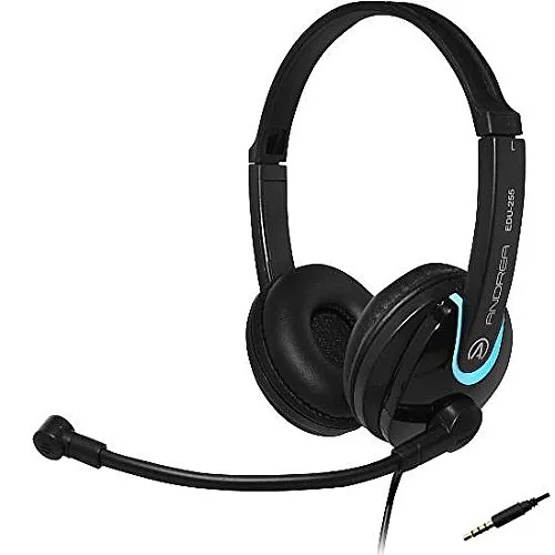 YBS Andrea EDU-255M On-Ear Stereo Mobile Headset with Noise-Canceling Microphone & Volume Control