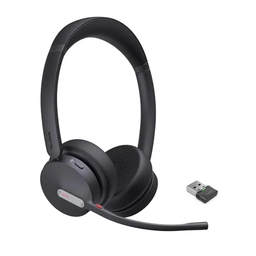 Yealink BH70 UC Wireless Bluetooth Headset, 35h Battery, 3-Mic Noise Cancellation, Lightweight